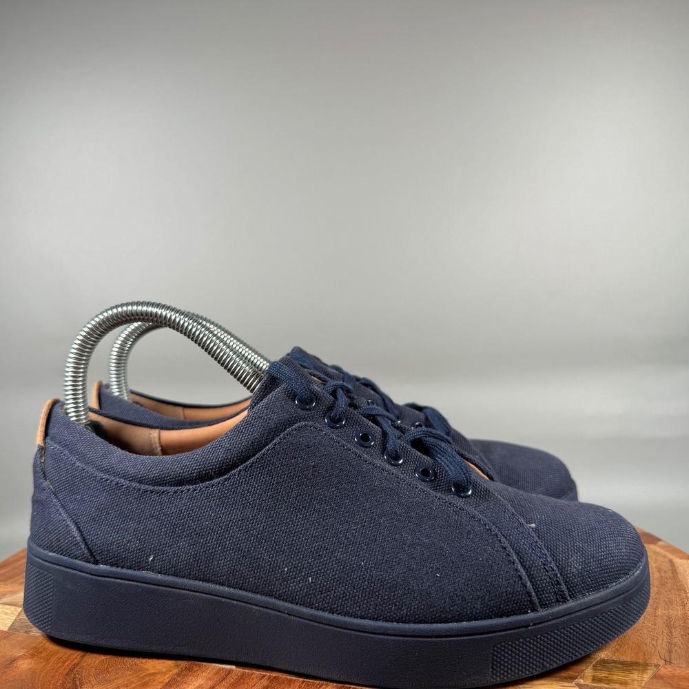 FitFlop Rally Navy Blue Canvas Sneakers Low Top FB8-399 Womens Size 6.5